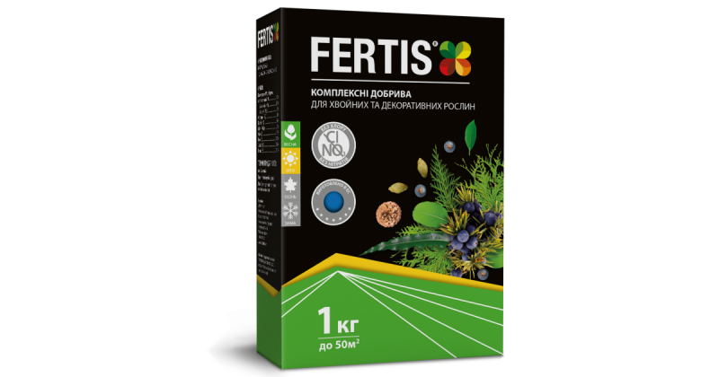Комплексне мінеральне добриво Fertis NPK 12.8.16 + МЕ для хвої, 1 кг