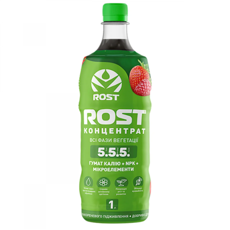 Органо-минеральное удобрение Rost (Рост) концентрат, 1л, NPK 5.5.5