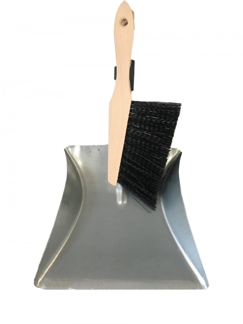 Щітка-скребок + совок металевий, з ручкою 20 см 1