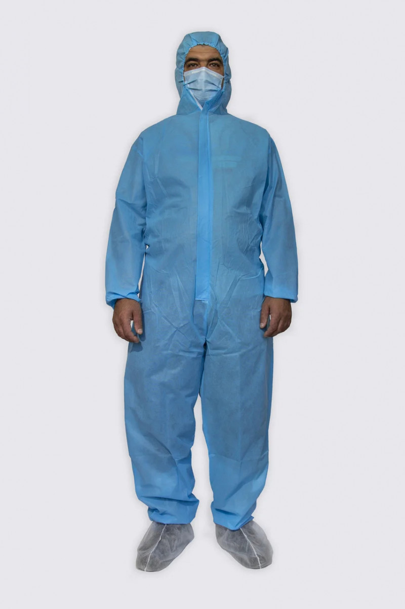 Комбинезон одноразовый Leto, голубой, плотность-50 г/м2, ХХL 3