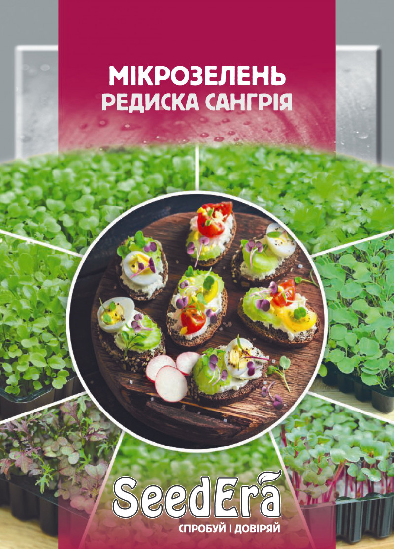Семена микрозелень Редиска Сангрия Seedera, 10 г 1