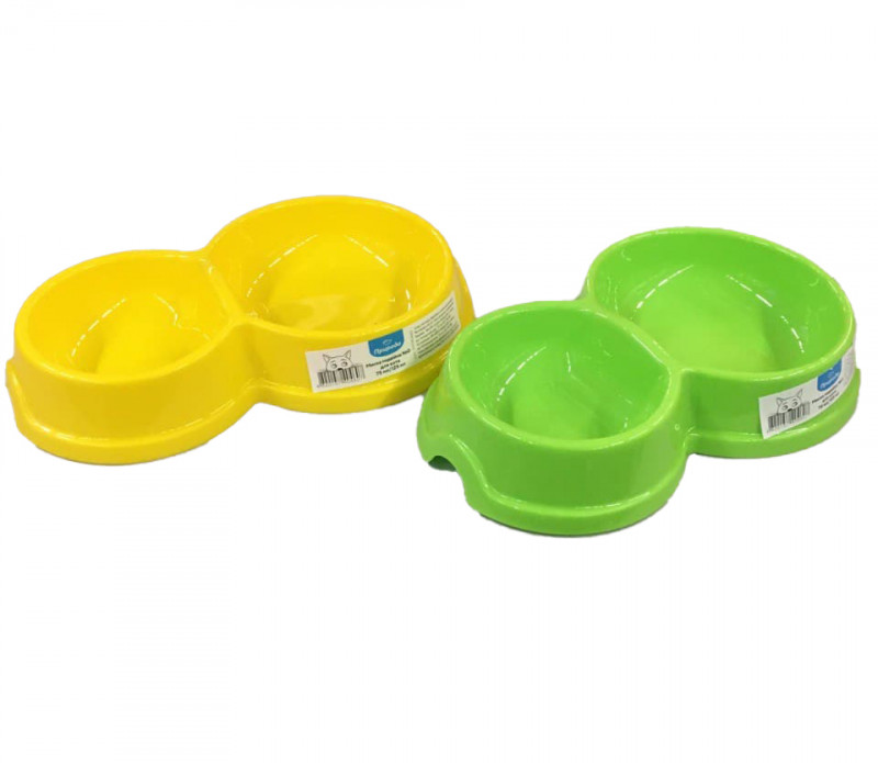 Миска Природа №0 пластикова подвійна, для годування кота, 75/125 мл 3