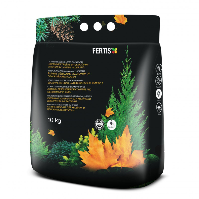Комплексне мінеральне добриво для хвойних та вічнозелених рослин Fertis (Фертіс), 10кг, NPK 5.15.25, Осінь