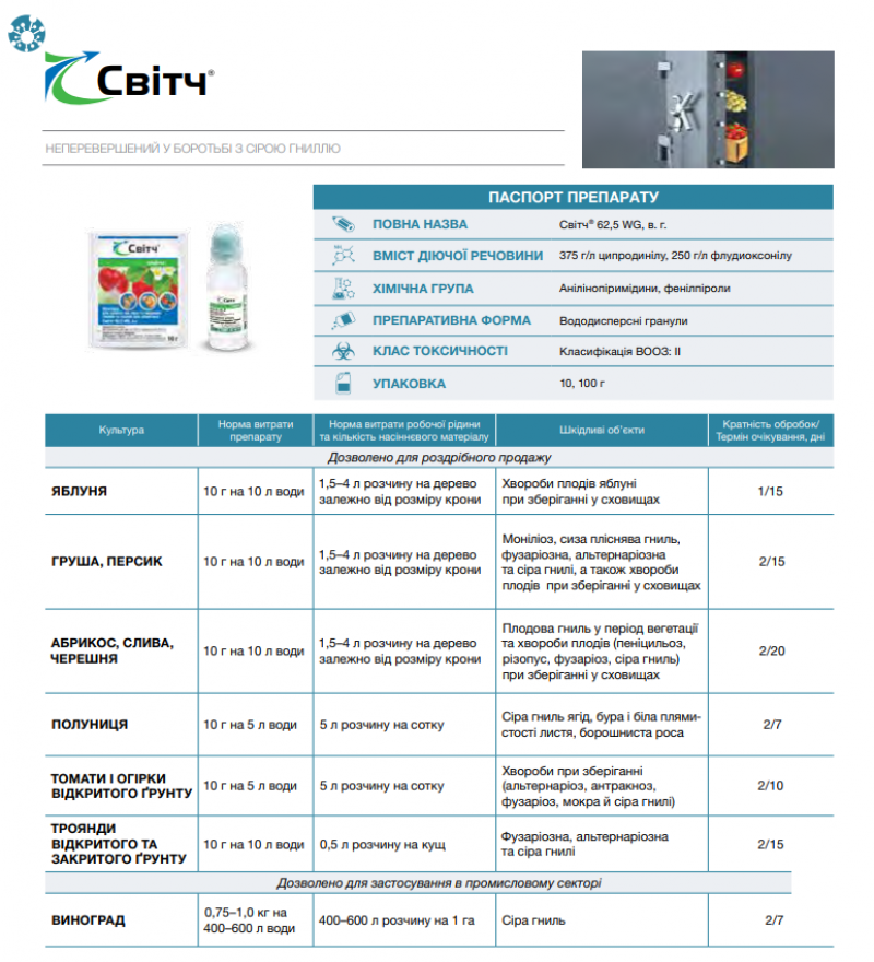 Фунгіцид Свитч 62.5 WG, 100г, Syngenta (Сингента) 2