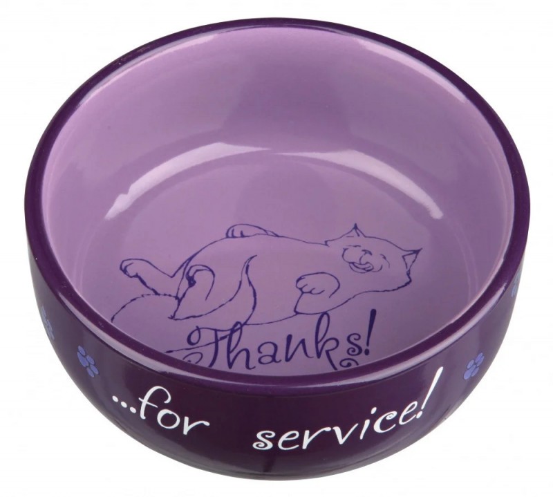 Миска керамічна Trixie Thanks for Service для котів, 0.3л / 11см (24793) 2