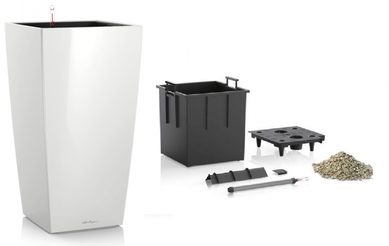 Розумний горщик Lechuza Cubico 30 білий, 30х30х57 см (18181) 2