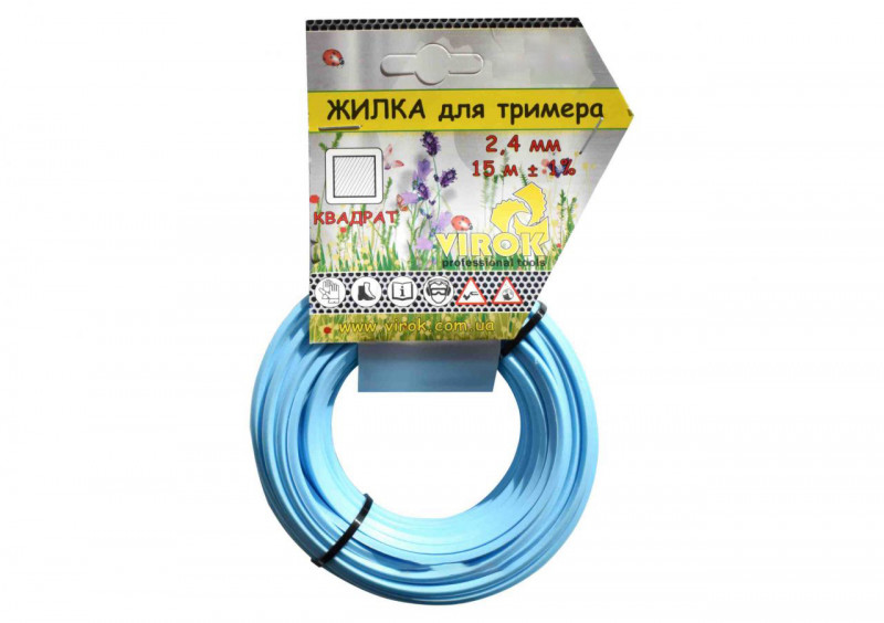 Волосінь для тріммера Квадрат 3.0 мм x15 м, VIROK (10V009) 1