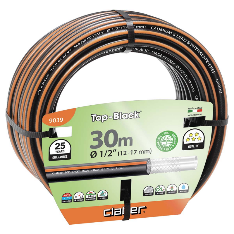 Шланг поливальний Claber 9039 Top Black 1/2 - 30 м (81873) 1