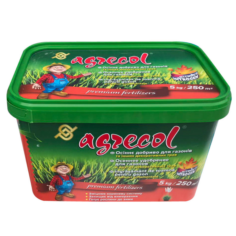 Комплексне мінеральне добриво Agrecol для газонів NPK 0.8.30, Осінь, 5 кг (30238) 2
