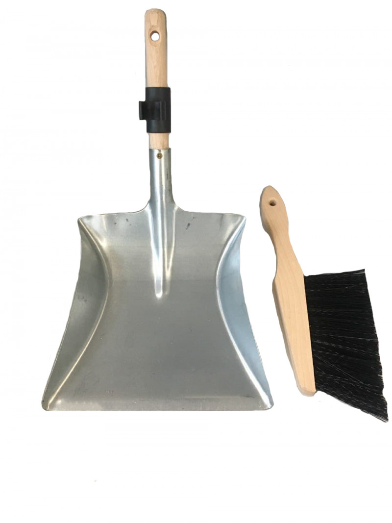 Щітка-скребок + совок металевий, з ручкою 20 см 2