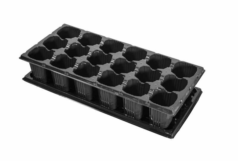 Касета з піддоном для розсади, 18яч., ВЛ, 440х205х80, яч. 55х55х75 1