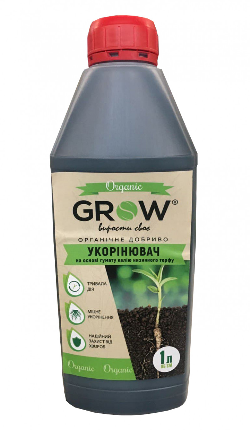 Органічні добрива ТМ Grow (Гроу) Укорінювач на основі гумату калію, 1 л 1