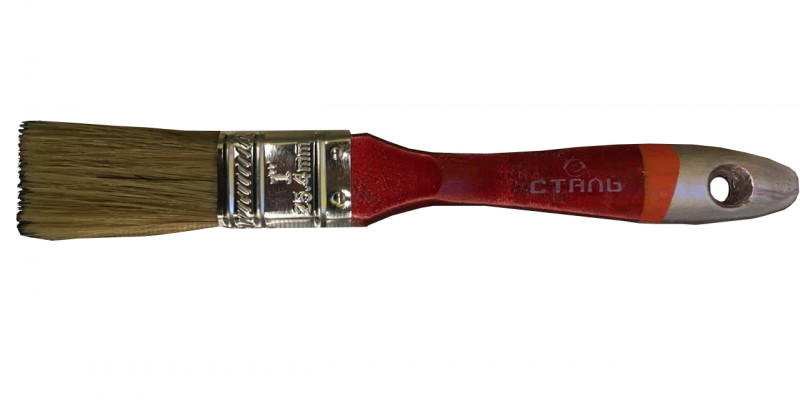 Кисть тип Евро 1`` натуральный ворс, Сталь (38499) 1