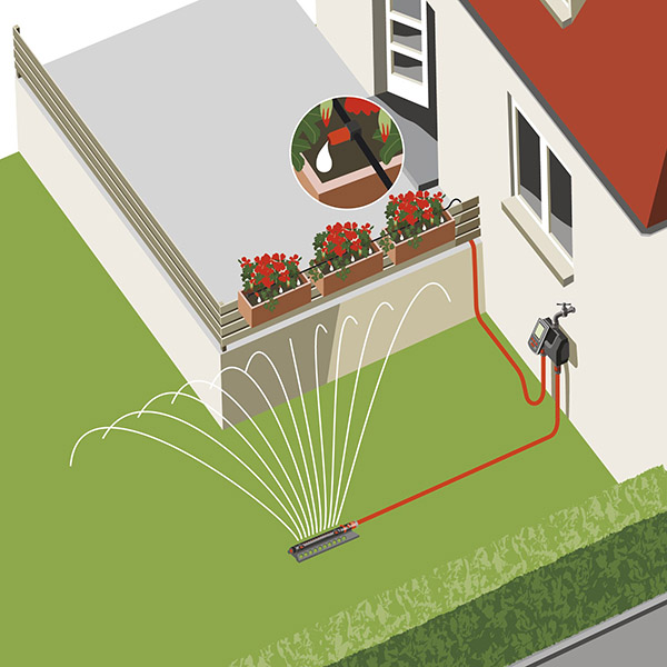 Дождеватель Aquazomm 350/2, Gardena, 01975 4