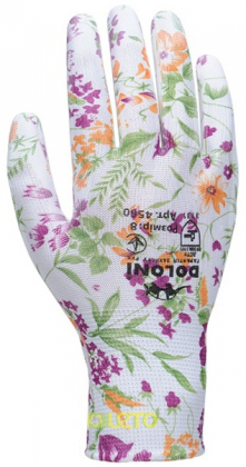 Рукавички для садових робот з поліуретановим покриттям, білі, Doloni, 4560