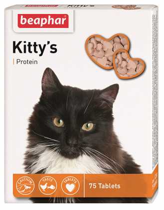 Лакомство для кошек Beaphar Kitty's + Protein, 75табл.