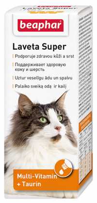 Витамины для шерсти кошкам Beaphar Laveta Super против линьки, 50г 