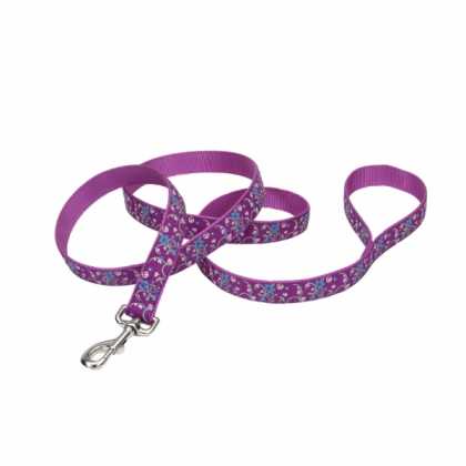 Поводок для собак Pet Attire Ribbon Coastal, фиолетовый, цветы, 2,5х180см 