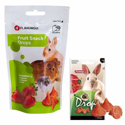 Flamingo (ФЛАМІНГО) DROPS STRAWBERRY ласощі для гризунів дропси з полуницею