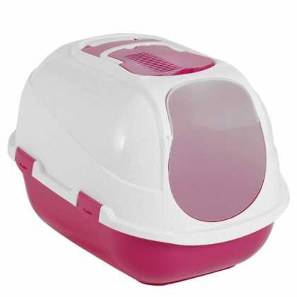 Туалет для кошек закрытый Mega Comfy Cat Moderna, розовый, 66х46х50см