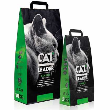 Супер-впитывающий наполнитель в кошачий туалет Cat Leader, 10кг