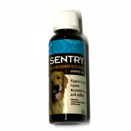 SENTRY EARMITE free СЕНТРИ БЕЗ ВУШНОГО КЛІЩА краплі з алое проти вушного кліща для собак