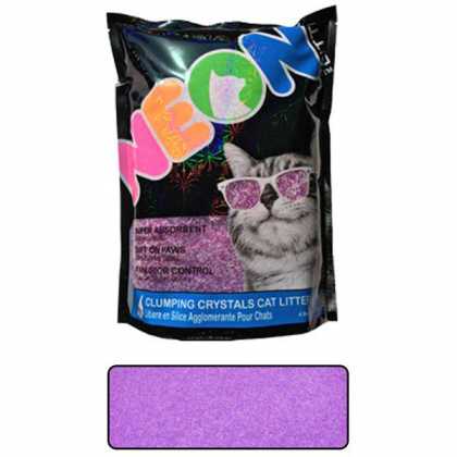 Комкующийся кварцевый наполнитель Neon Litter Clump, неоновый фиолетовый, 4л (1.81кг)