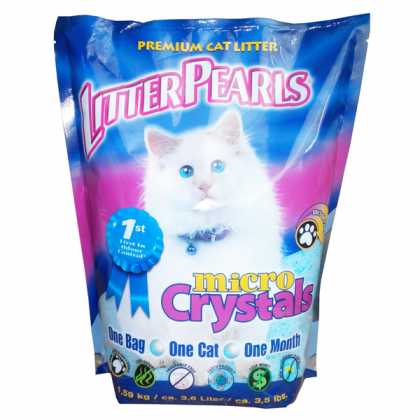 Кварцевый наполнитель для туалетов котов Litter Pearls Micro Crystals, 1.59кг