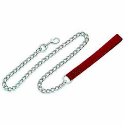 Поводок-цепочка Coastal Titan Chain тонкий для собак красный 2мм Х1,2м