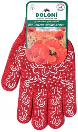 Рукавички жіночі з ПВХ (рожевий малюнок), 622