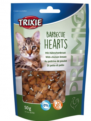 Лакомство для кошек Premio Barbecue Hearts, курица 50 гр