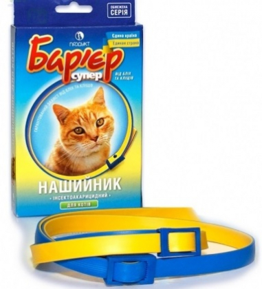 Ошейник Барьер синий ин.акариц.для котов