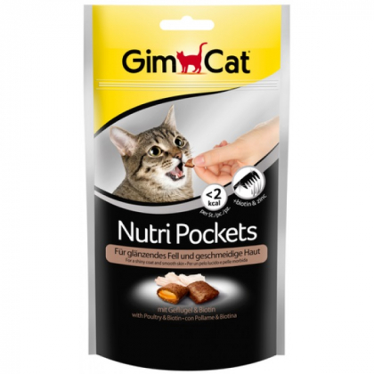 Гімкет Нутри Покетс для кішок птиця і біотин 60 г