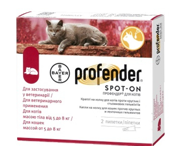 Профендер 1,12 пипетка на 5 - 8 кг (красная)