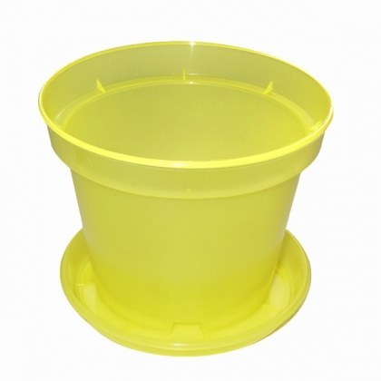 Горщик з піддоном для орхідей, D130, 0.9 л, 130х90х110, жовтий