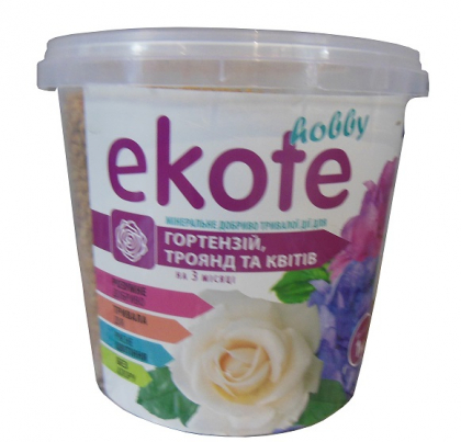 Комплексне мінеральне добриво для гортензій, троянд і квітів 3м, 1кг, Ekote