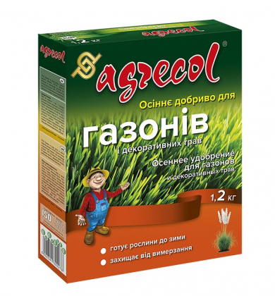 Комплексне мінеральне добриво для газонів Agrecol (Агрекол), 0.8.30, 1.2кг, Осінь