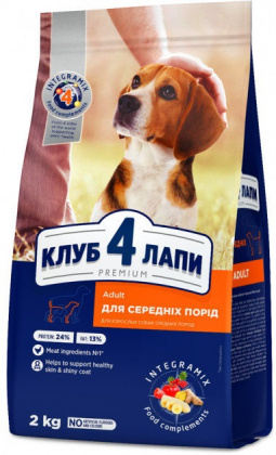 4 лапи Преміум сухий середні породи соб, 2,0 кг