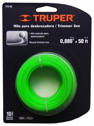 Струна для тріммера 2мм. 15м кругла, Truper, НТА-80