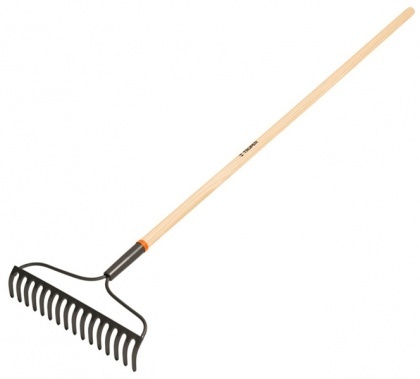 Грабли гнутые, дерево, 16зубов, 420х1370мм, Truper, R-16AM