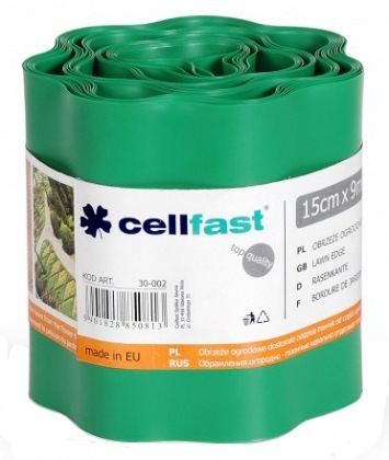 Бордюр садовий (зелений), 15см х 9м, Cellfast 30-002