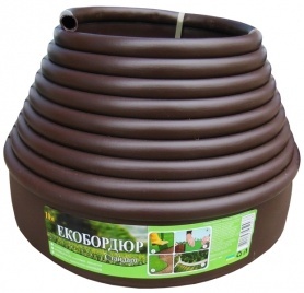 Бордюрная лента Экобордюр стандарт (коричневая), 11см х 10м