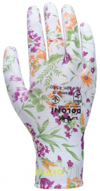 Рукавички для садових робот з поліуретановим покриттям, білі, Doloni, 4560