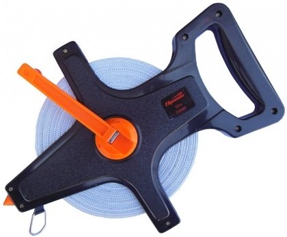 Рулетка геодезична, 50мх12,5мм, стрічка ПВХ, відкритий корпус, Sparta, 314405