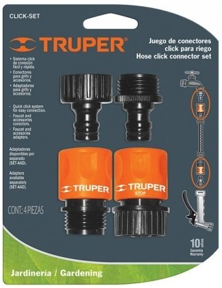 Набір перехідників садових 3/4, Truper, Click-set