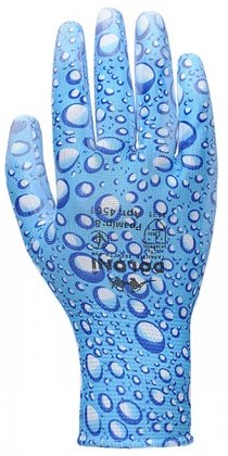 Перчатки для садовых робот с полиуретановым покрытием, синие, Doloni, 4561