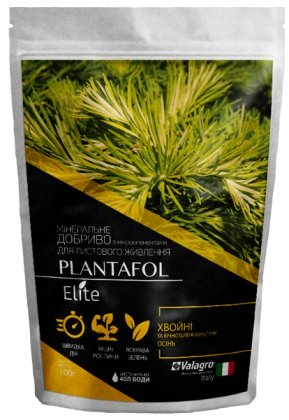 Комплексне мінеральне добриво Plantafol Elite Осінь (Плантафол Еліт) для хвойних і вічнозелених культур NPK 5.15.45, Valagro (Валагро), 100г