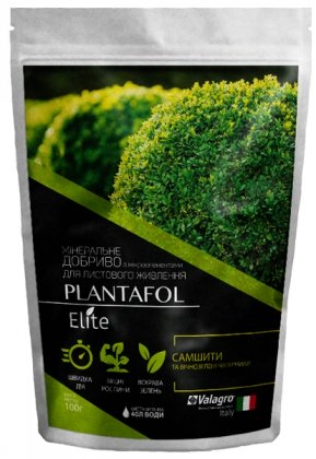 Комплексне мінеральне добриво для самшиту і вічнозелених чагарників, Plantafol Elite (Плантафол Еліт), 100г, NPK 20.20.20, Valagro