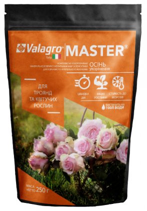 Комплексне мінеральне добриво для троянд і квітучих Master (Майстер), 250г, NPK 3.11.38, Осінь, (Valagro) (Валагро)