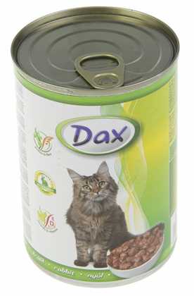Влажный корм для кошек Dax с кроликом, 415г 